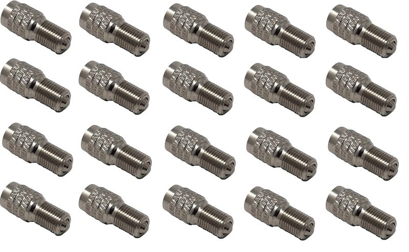 Muzzys -Pack of 20- Double Seal Flow Through Valve Stem Tire Extension Caps, Inflate Thru for High Pressure Truck Car RV Semi Tires, Inflate Tire and Check Pressure Without Removing The Caps V2B DS-1 - Image 1